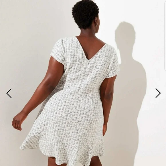 LOFT White and Gray Women's Dress - Picture 2 of 3